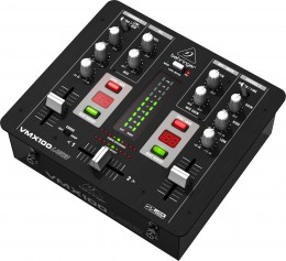 BEHRINGER VMX100USB DJ микшер, 2 входных канала, счетчики темпа, кроссфейдер VCA,,USB
