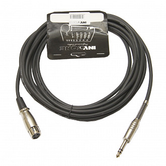 Invotone ACM1005FS/BK - микрофонный кабель 6.3 джек стерео <-> XLR3F (мама), длина 5м (черный)