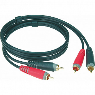 KLOTZ AT-CC0600 аналоговый аудиокабель с позолоченными разъёмами 2RCAx2RCA, чёрный, 6 метров
