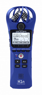 Zoom H1n/L портативный стереофонический рекордер со встроенными XY микрофонами 90°, цвет синий
