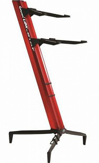 QUIK LOK SL913RE двухуровневая наклонная стойка для клавишных ш. 40 см, в. 119 см, нагрузка до 108 кг, красный. С чехлом.