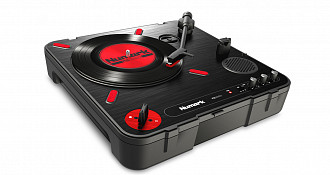 NUMARK PT01 SCRATCH, портативная USB-вертушка для скретчинга, с крышкой, динамиком, питание AC/DC
