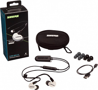 SHURE SE215SPE-W+BT2-EFS беспроводные внутриканальные Bluetooth наушники с одним динамическим драйвером, белые.