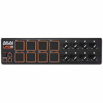 AKAI PRO LPD8, портативный USB/MIDI-контроллер, 8 чувствительных пэдов, 8 регуляторов Q-Link, питание по USB