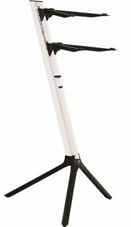 QUIK LOK SL911WH двухуровневая наклонная стойка для клавишных ш. 30 см, в. 66-109 см, нагрузка до 20 кг, белый. С чехлом.