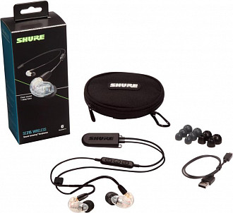 SHURE SE215-CL+BT2-EFS беспроводные внутриканальные Bluetooth наушники с одним динамическим драйвером, прозрачные.