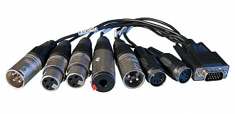 RME BO9632-XLRMKH Analog BreakoutCable Bal бал. 15pole SubD на 4 x XLR Analog, 2 x MIDI, 1 x Phones, для HDSP 9632, HDSPe AIO