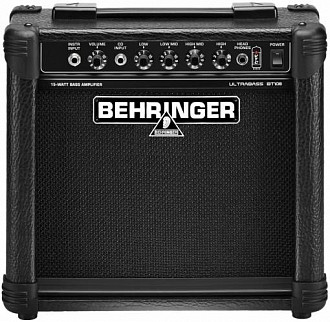 BEHRINGER BT108 2-канальный басовый комбо усилитель с моделированием лампового звучания, 15 Вт, громкоговоритель 8'