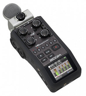 Zoom H6 ручной рекордер-портастудия. Каналы - 4/Сменные микрофоны/Цветной дисплей